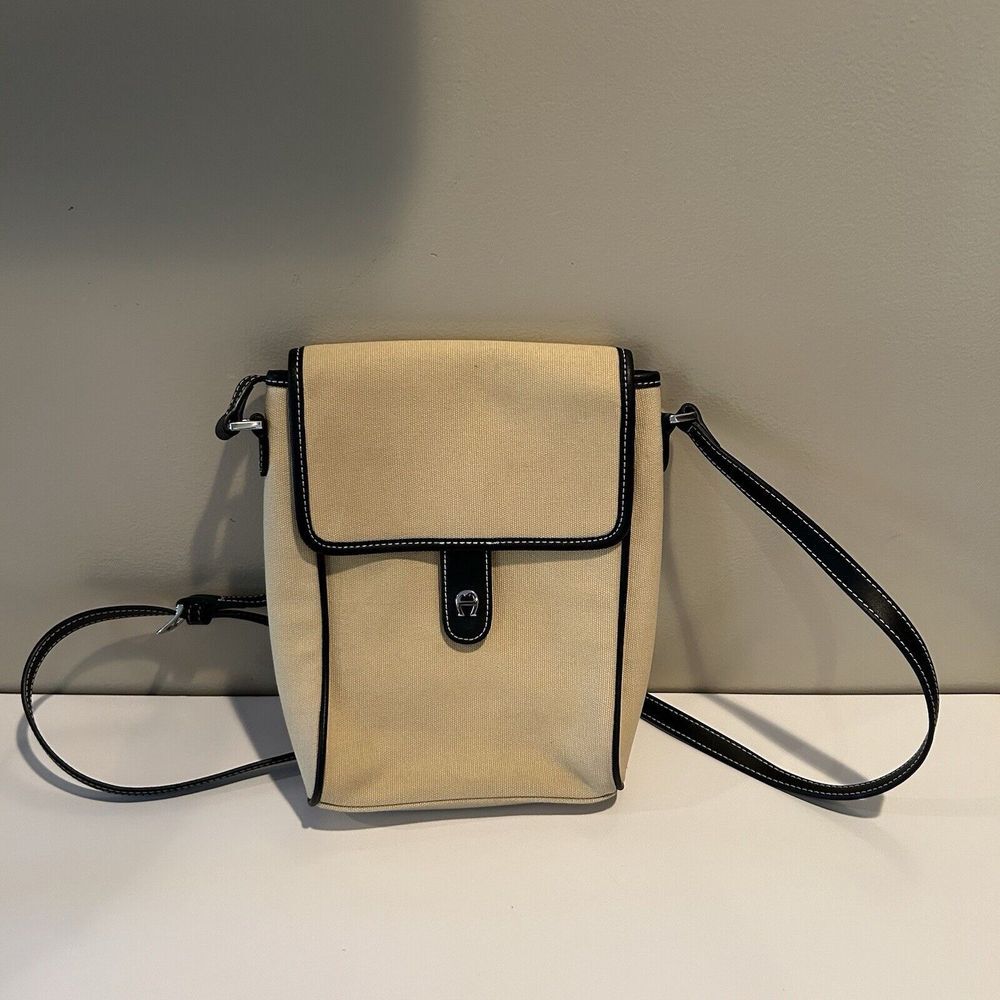 Etienne Aigner‎ Boho Crossbody Tan Canvas Bag